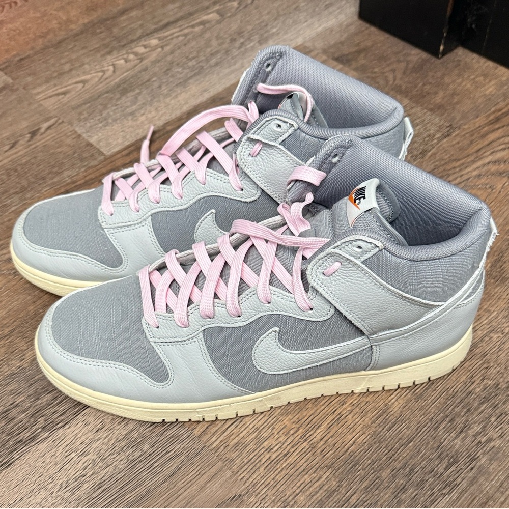 Nike Gray and Pink High-Top Sneakers